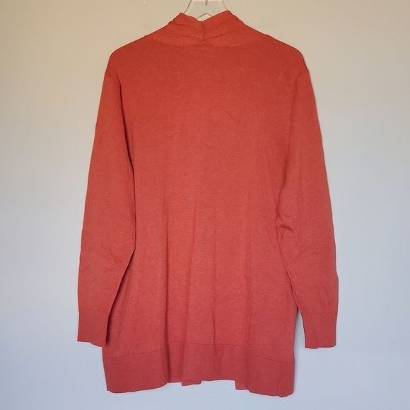 Lands' End Women's Long Sleeve Open Long Cardigan Sweater Rust Plus Size 1X - Picture 9 of 11